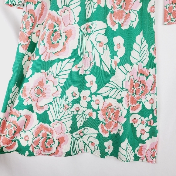 Lilly Pulitzer Twyla Take It Higher Silk Midi Dress Floral Green Pink Size Small - Picture 10 of 11